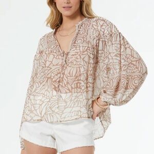 YFB - Abby Top - Dune Shell Print - Medium